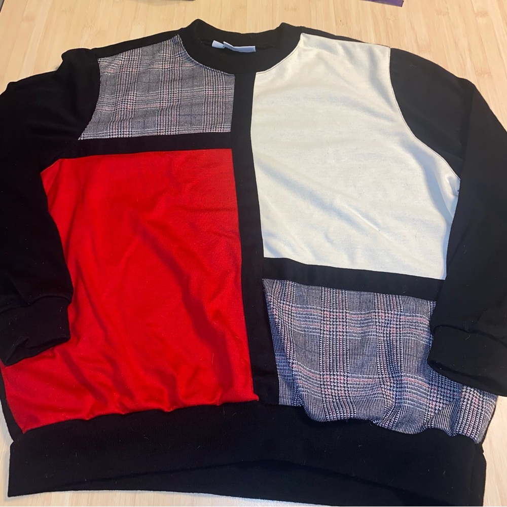 Vintage Alfred Dunner Colorblock Multicolor Lightweight Sweater Red Women’s 3X